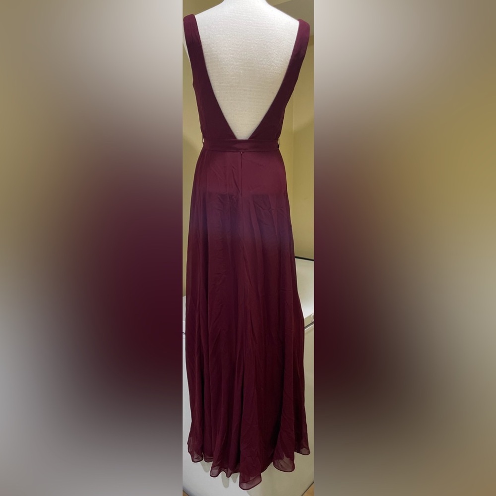 LEVKOFF BY BILL LEVKOFF BRIDESMAID BURGUNDY DRESS SIZE 10 - Picture 3 of 3